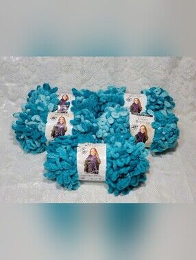 Bundle Loops & Threads Discontinued Blue Basil Color Loops Boucles Yarn DIY